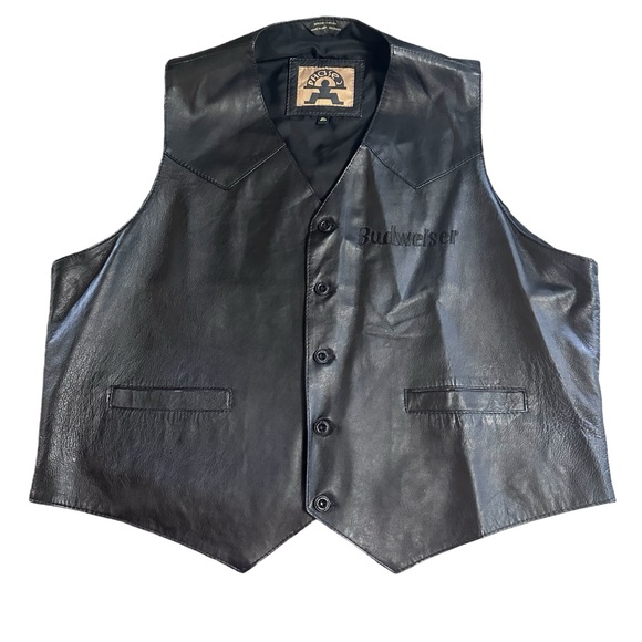 Other - Vintage Phase 2 Budweiser Leather Cut Vest Mens XL
